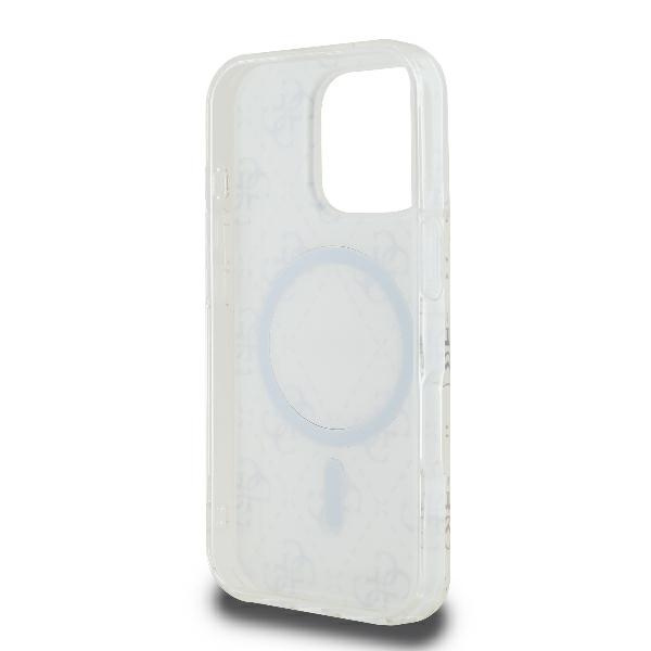 Etui Guess iPhone 16 Pro 6.3" biały/white hardcase IML 4G Background MagSafe