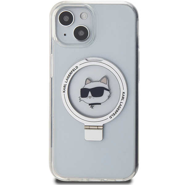 Etui Karl Lagerfeld KLHMP15MHMRSCHH iPhone 15 Plus 6.7" biały/white hardcase Ring Stand Choupette Head MagSafe Case