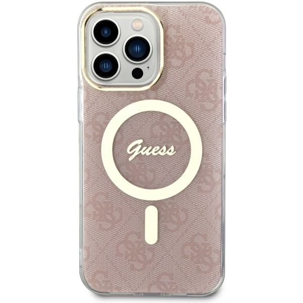 Etui Guess GUHMP14XH4STP iPhone 14 Pro Max 6.7" różowy/pink hardcase 4G MagSafe Case