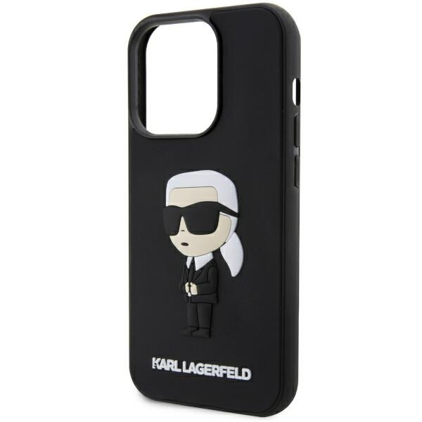 Etui Karl Lagerfeld KLHCP14L3DRKINK iPhone 14 Pro 6.1" czarny/black hardcase Rubber Ikonik 3D Case