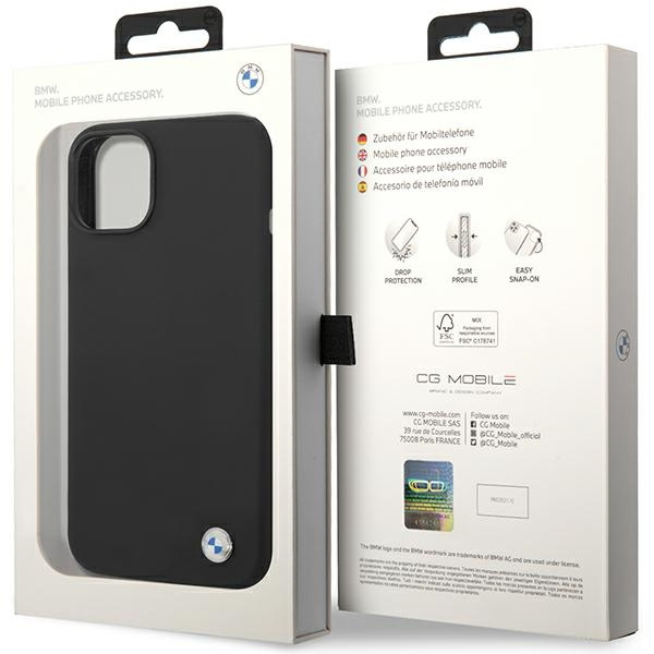 Etui Bmw Bmhcp15ssilbk Iphone 15 / 14 / 13 6.1" Czarny/black Hardcase Silicone Metal Logo Case