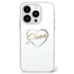 Etui Guess iPhone 16 Pro 6.3" przeźroczysty/transparent hardcase IML Heart