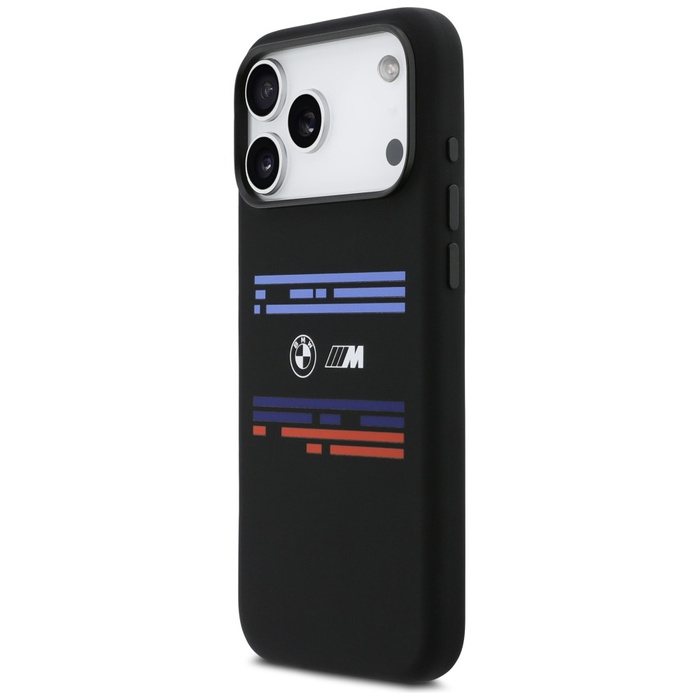 Etui BMW M Silicon Horizontal Line       MagSafe do iPhone 17 Pro Max czarny
