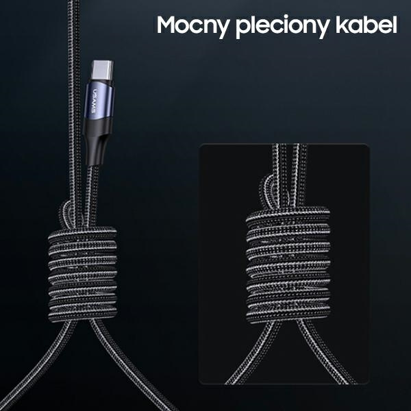 USAMS Kabel U71 2xUSB-C na USB-C 1,2m 100W PD Fast Charge czarny/black SJ551USB01 (US-SJ551)