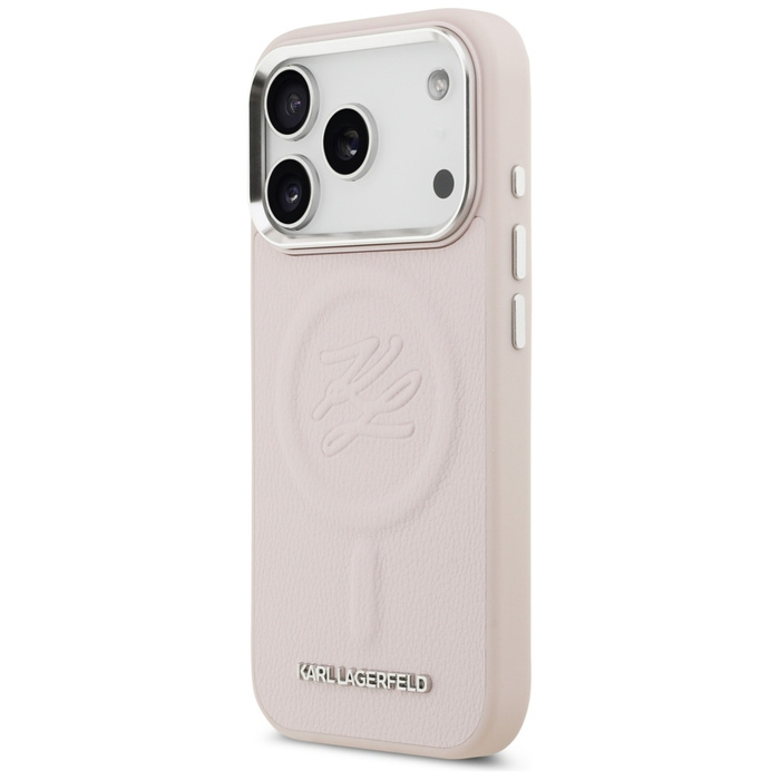 Etui Karl Lagerfeld Initial & Metal Logo MagSafe do iPhone 17 Pro Max różowy