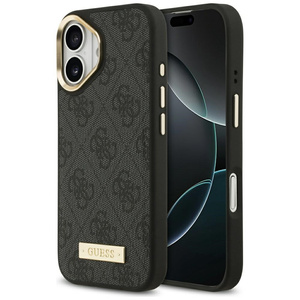 Etui Guess 4G Logo Plate MagSafe do      iPhone 17 czarny