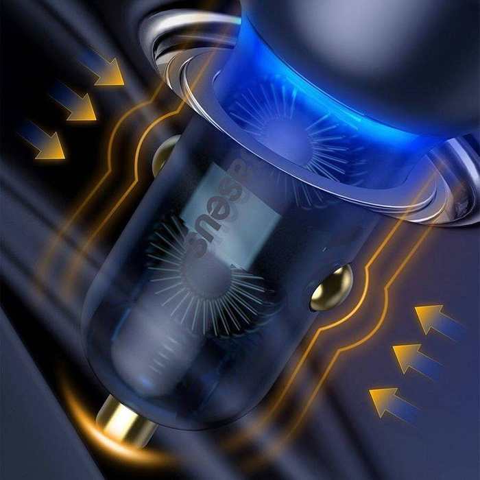 Baseus ładowarka samochodowa USB / USB Typ C 65 W 5 A SCP Quick Charge 4.0+ Power Delivery 3.0 ekran LCD przezroczysty (CCKX-C0A)