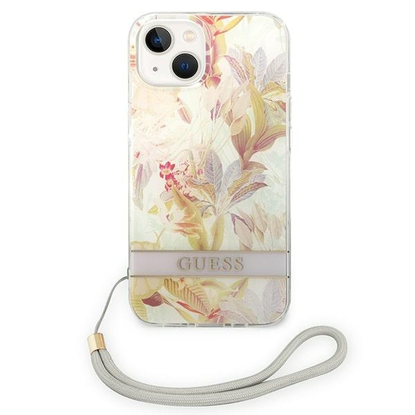 Etui GUESS Apple iPhone 14 Plus Flower Strap Fioletowy Hardcase