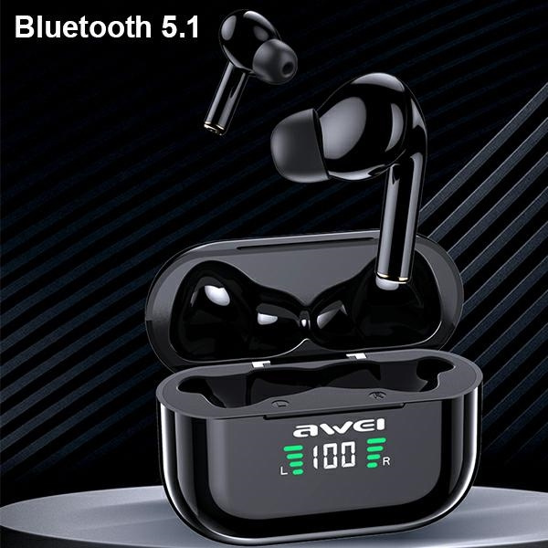 AWEI słuchawki Bluetooth 5.1 T29P TWS + stacja dokująca czarny/black