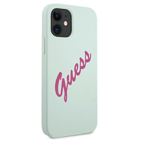 Etui GUESS Apple iPhone 12 Mini Silicone Vintage Niebieski Fuksja Hardcase