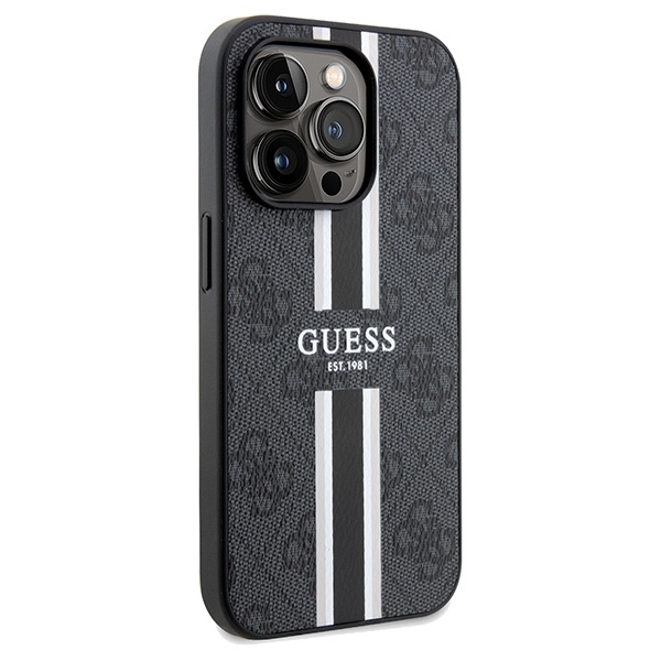 Etui Guess GUHMP15XP4RPSK iPhone 15 Pro Max 6.7" czarny/black hardcase 4G Printed Stripes MagSafe Case