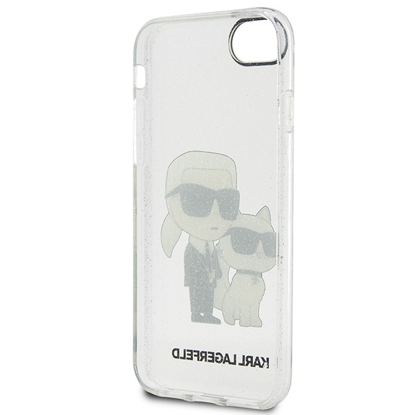 Etui Karl Lagerfeld KLHCI8HNKCTGT iPhone 7/8/ SE 2020 / SE 2022 transparent hardcase Gliter Karl&Choupette Case