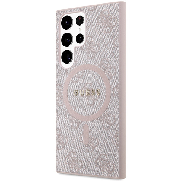 Etui Guess GUHMS24LG4GFRP S24 Ultra S928 różowy/pink hardcase 4G Collection Leather Metal Logo MagSafe Case