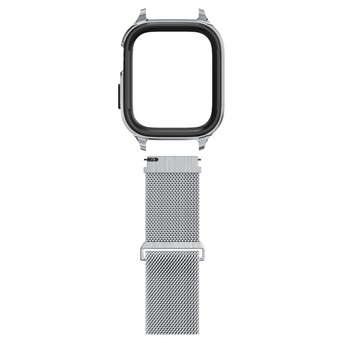 Pasek i Etui Spigen Metal Fit Pro Apple Watch  9 8 7 6 5 4 SE 2022 44 / 45 mm Srebny