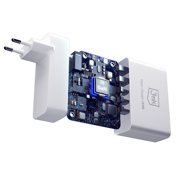 3MK HyperCharger 140W 3xUSB-C + 2xUSB ładowarka sieciowa GAN, PD+QC