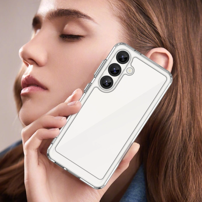 Etui Outer Space Case z żelową ramką na Samsung Galaxy M06 5G - przezroczyste