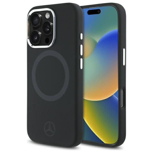 Etui Mercedes iPhone 16 Pro 6.3" czarny/black hardcase Silicone Tonal Logo MagSafe