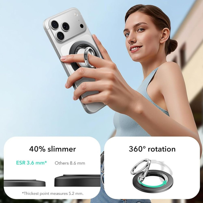 ESR MAGNETIC 360 HALOLOCK MAGSAFE PHONE RING BLACK