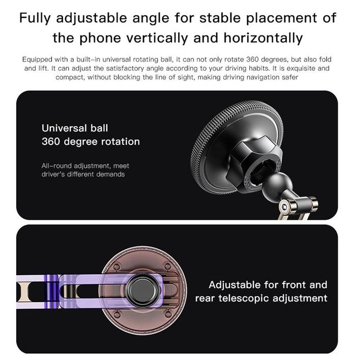 Uchwyt na telefon do samochodu magnetyczny zgodny z MagSafe Forcell F-Grip IronSecure do szyby / deski czarny