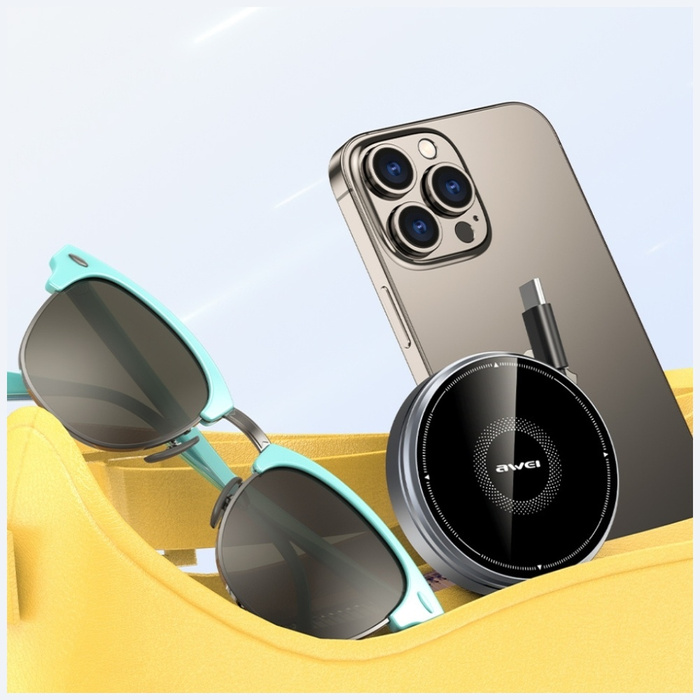 Ładowarka indukcyjna 3w1 AWEI W27 15W    z kablem USB-C Fast Charging czarny