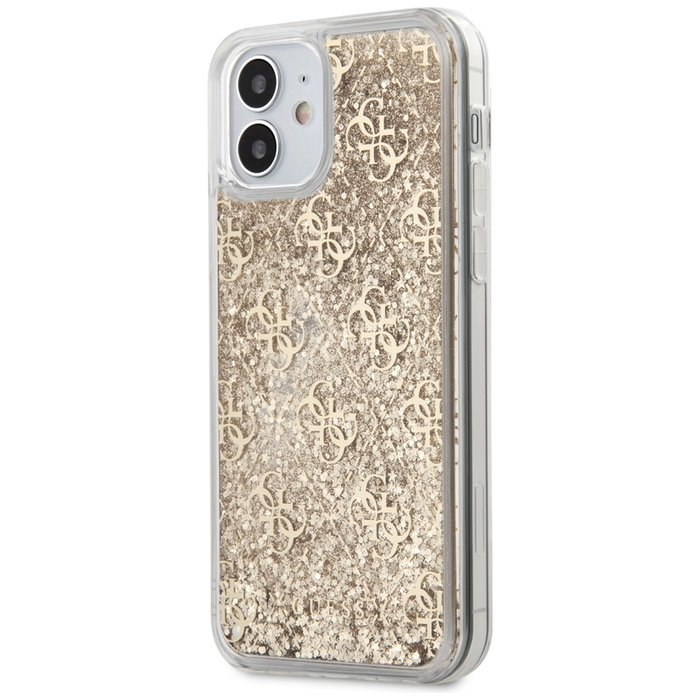Etui GUESS Apple iPhone 12 Mini 4G Liquid Glitter Złoty Hardcase