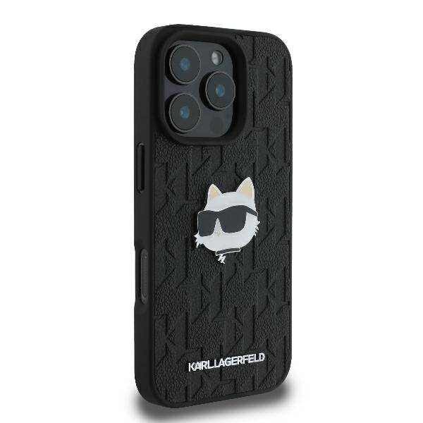 Etui Karl Lagerfeld iPhone 16 Pro Max 6.9" czarny/black hardcase Monogram Choupette Head Pin