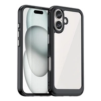 Etui Outer Space Case na iPhone 16e pokrowiec z elastyczną ramką - czarne
