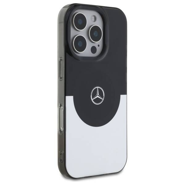 Etui Mercedes iPhone 16 Pro    6.3" czarny srebrny/black silver hardcase Doubel Layer BiColor MagSafe