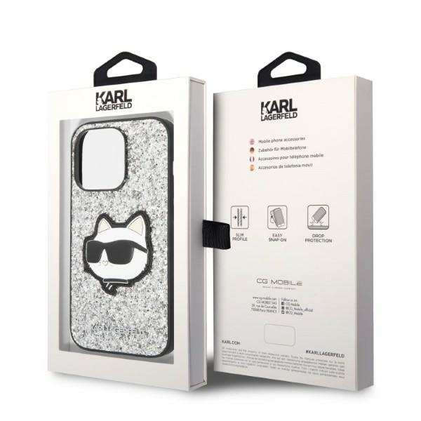 Etui Karl Lagerfeld Klhcp14lg2cps Iphone 14 Pro 6,1" Srebrny/silver Hardcase Glitter Choupette Patch Case