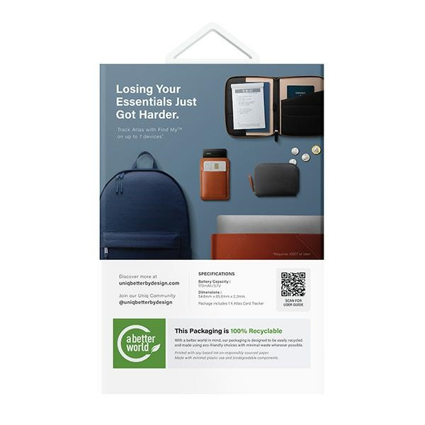 UNIQ Lokalizator NFC Atlas szary/graphite UNIQ-ATLASCARDTRK-GRAPHITE