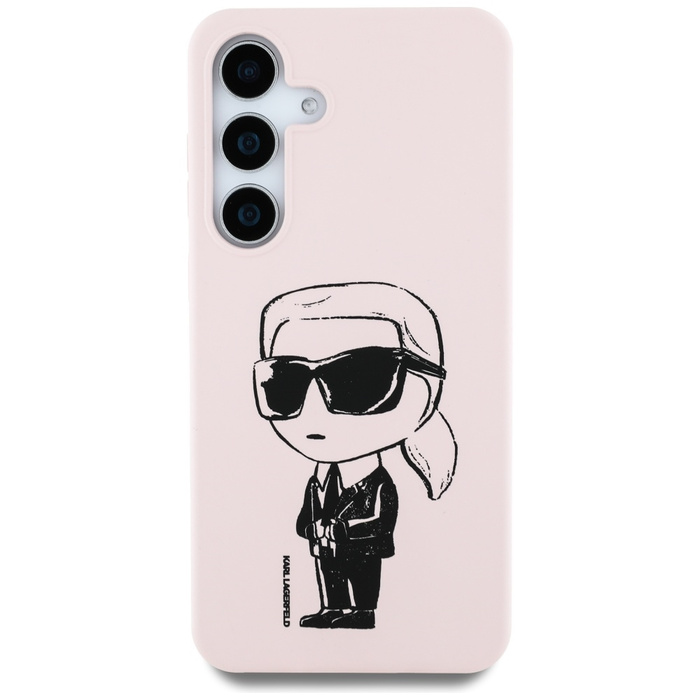 Etui Karl Lagerfeld Silicone Graffiti     Ikonik Printed Logo MagSafe do Samsung Galaxy S25 różowy