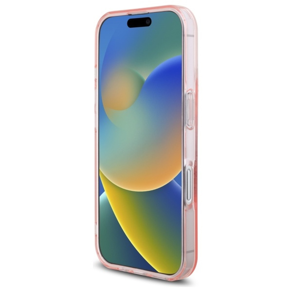 Etui Guess iPhone 16 6.1" różowy/pink hardcase IML Flowers Wreath MagSafe