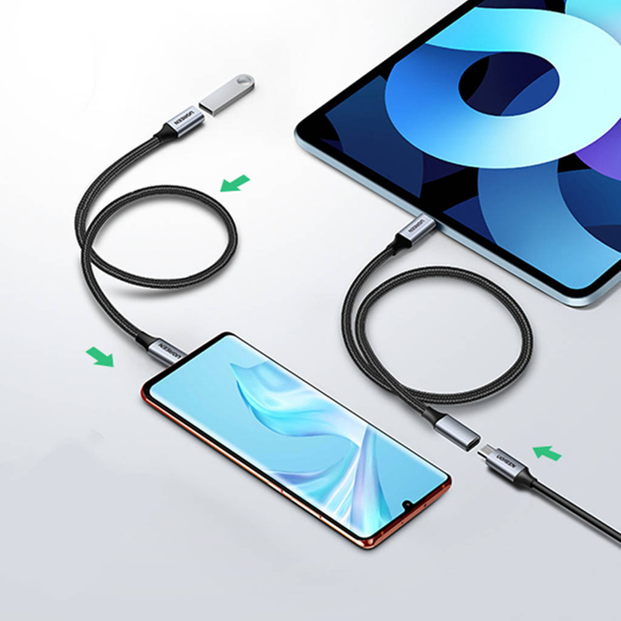 Ugreen kabel przedłużacz USB C 3.1 męski / żeński 10Gb/s 1m szary (US372)