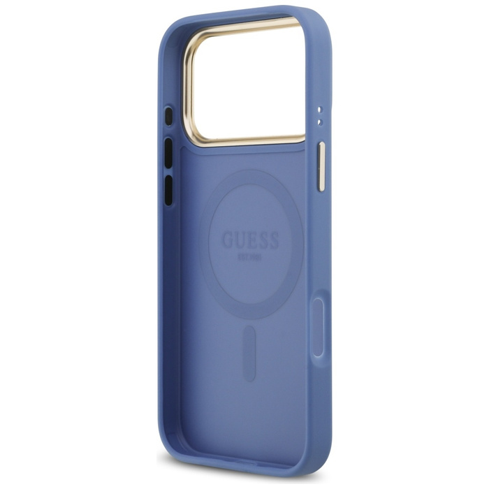 Etui Guess 4G PU Classic Logo MagSafe do iPhone 17 Pro Max niebieski