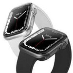 UNIQ etui Glase Apple Watch Series 7 45mm. Dual Pack przezroczysty-dymny/clear-smoke