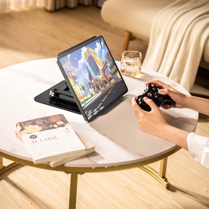 Podstawka pod laptopa Wozinsky WRS-CPY84SB 360 aluminiowa + Gratis! podstawka do smartfona - czarna