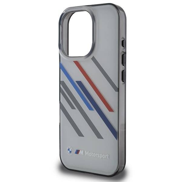 ETUI BMW iPhone 16 Pro 6.3" szary/grey hardcase Motosport IML Random Stripes