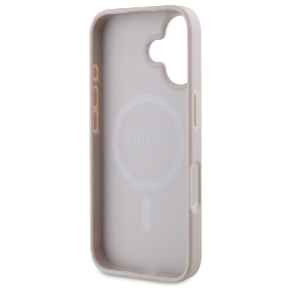 Etui Guess iPhone 16 6,1" różowy/pink HC MagSafe Safiano Peony Classic Logo
