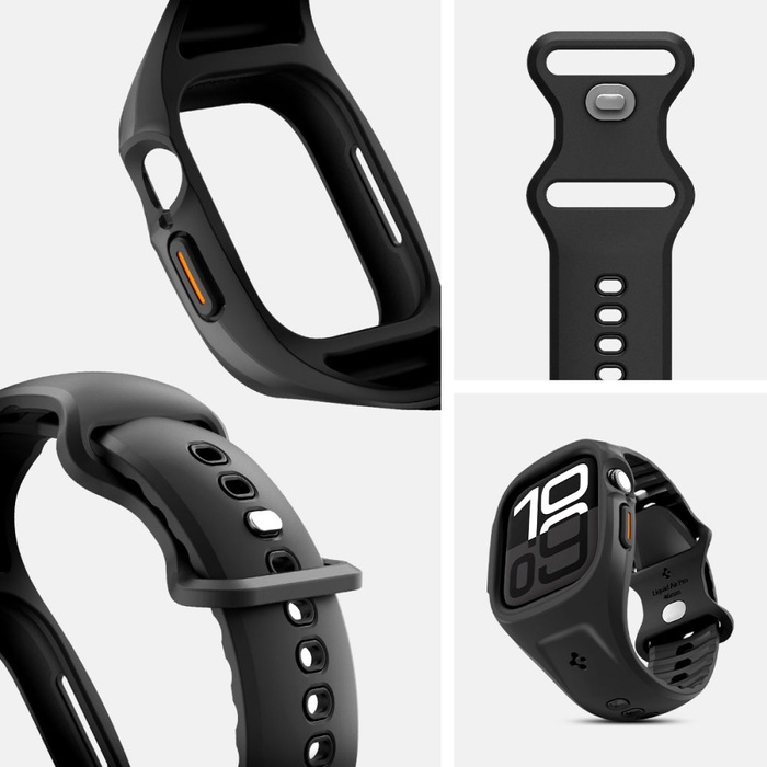 PASEK SPIGEN APPLE WATCH 10 (46 MM) LIQUID AIR PRO MATOWY CZARNY