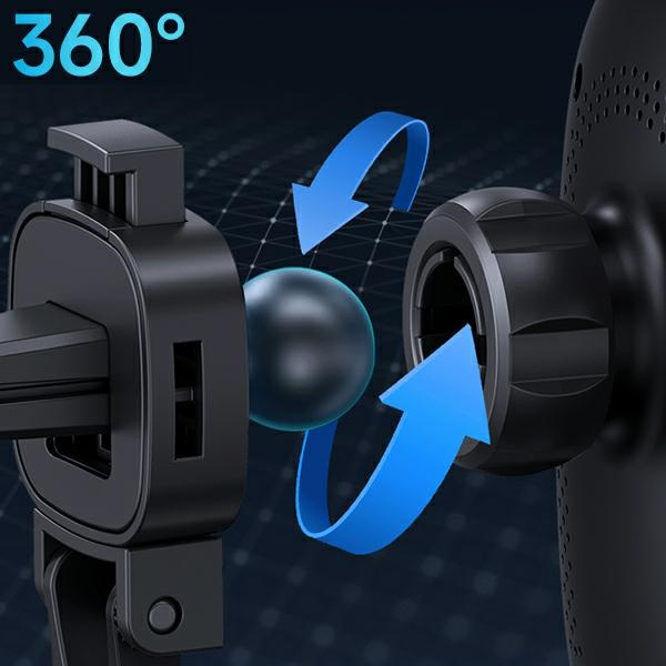 USAMS Magnetyczny uchwyt indukcyjny Wireless Charging 15W do kratki went. czarny/black CD182ZJ01 (US-CD182)