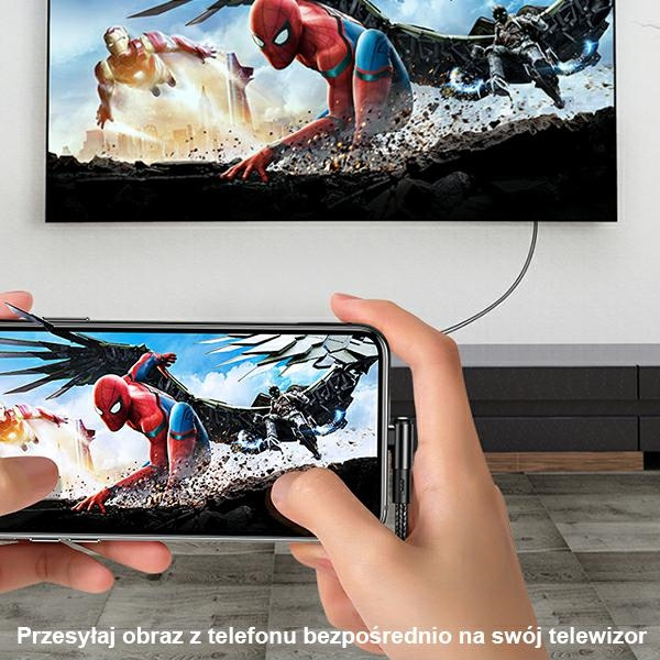 Kabel USAMS HDMI USB Apple Lightning U53 US-SJ442 2m Czarny