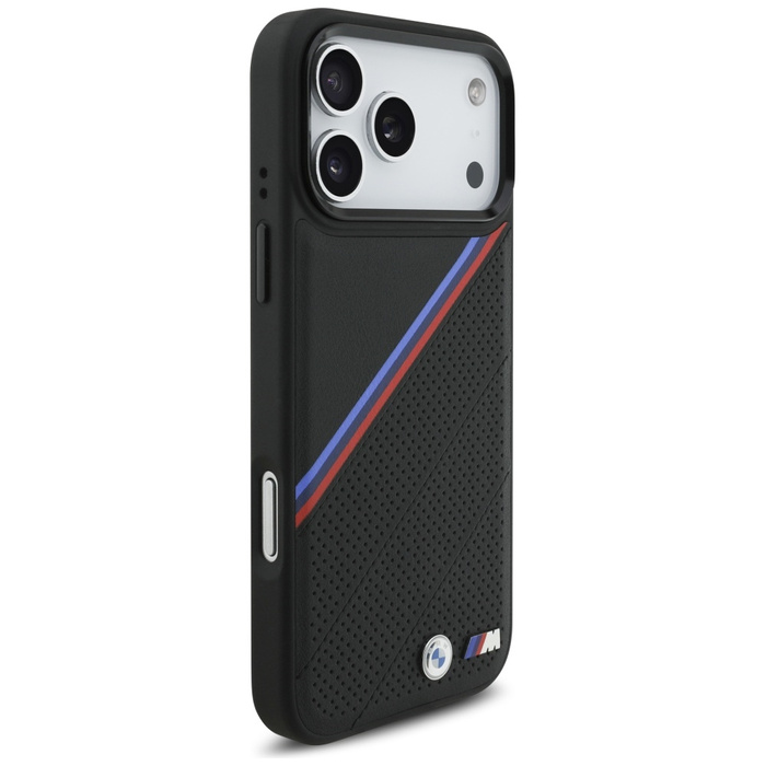 Etui BMW M Tricolor Metal Logo MagSafe   do iPhone 17 Pro Max czarny