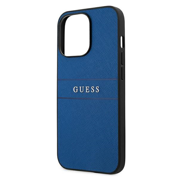 Etui GUESS Apple iPhone 13 13 Pro Saffiano Strap Niebieski Case