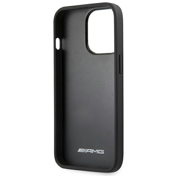 Etui AMG iPhone 14 Pro 6,1" czarny/black hardcase Leather Hot Stamped