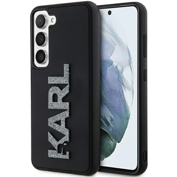 Etui Karl Lagerfeld KLHCS23S3DMBKCK Galaxy S23 S911 czarny/black hardcase 3D Rubber Glitter Logo
