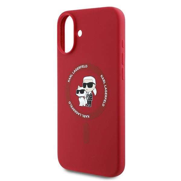Etui Karl Lagerfeld iPhone 16 Plus czerwony/red HC MagSafe Silicone KC Heads Ring