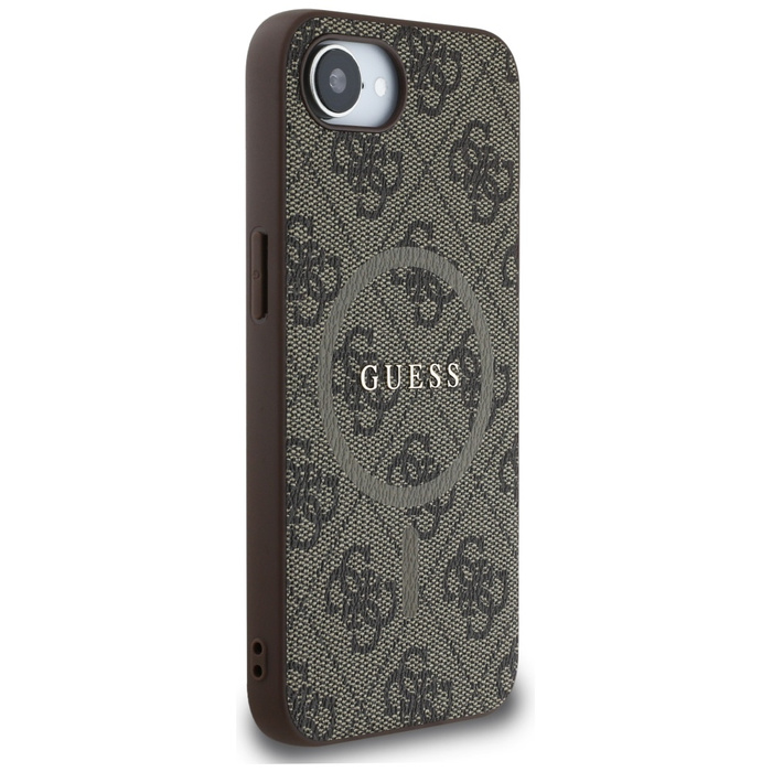 Etui Guess 4G Ring Classic Logo MagSafe  do iPhone 16e brązowy