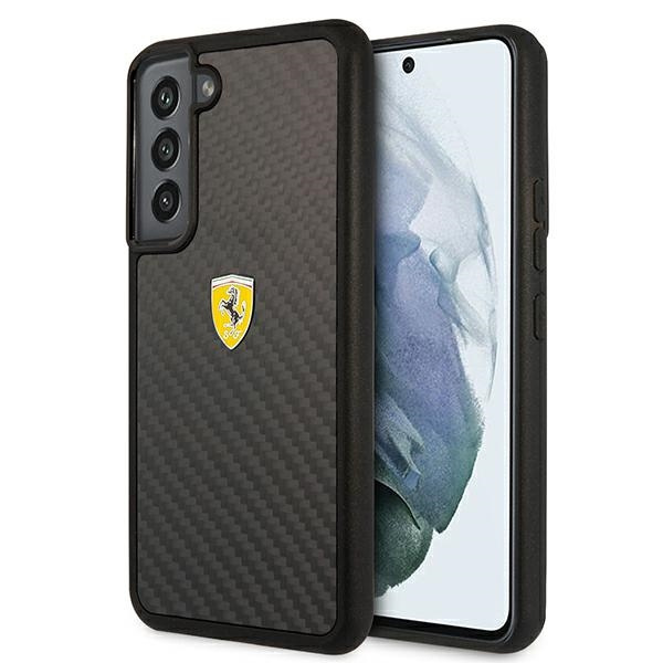 Etui FERRARI Samsung Galaxy S22 On Track Real Carbon Czarny Hardcase