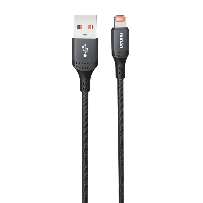 Kabel Dudao 3A 30W L3SL USB-A - Lightning w oplocie 1,2m - czarny