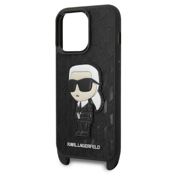 Etui Karl Lagerfeld iPhone 14 Pro 6,1" czarny/black hardcase Monogram Ikonik Patch